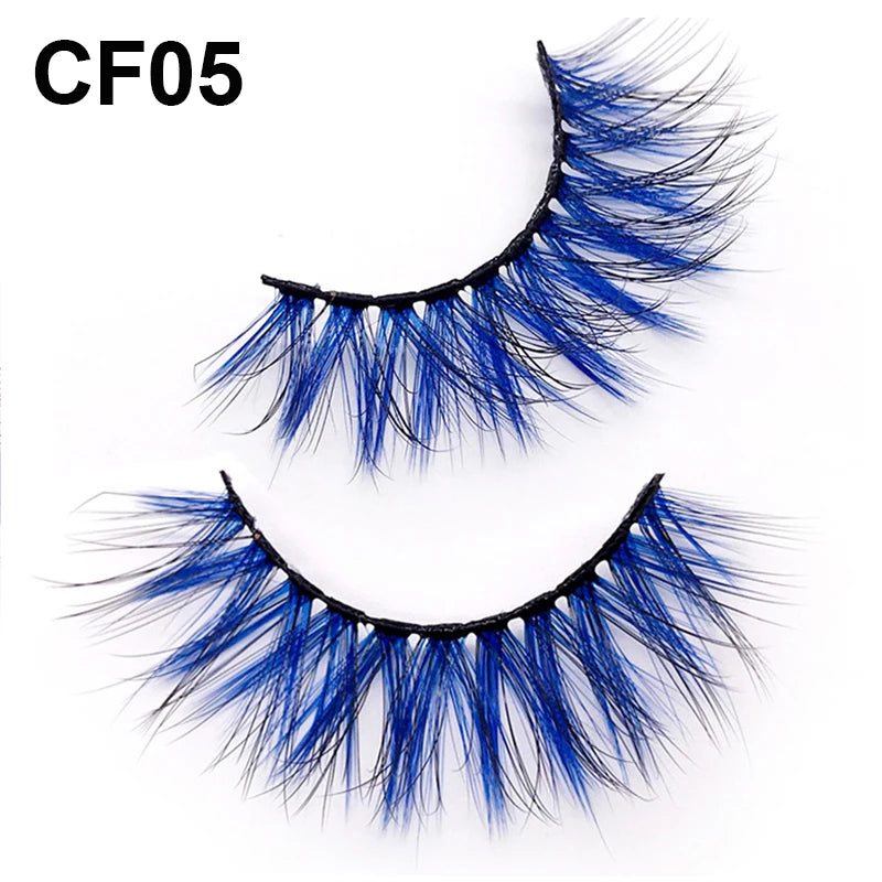 Kawaii Rainbow Mink Lashes 🌈 | 3D/5D Colorful Faux Eyelashes for Cosplay & Halloween 🎉