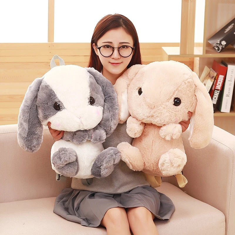 Kawaii Long Ear Rabbit Plush Backpack 🐰🎒 | Cute Crossbody & Coin Purse Doll for Girls | Adorable Gift Idea!