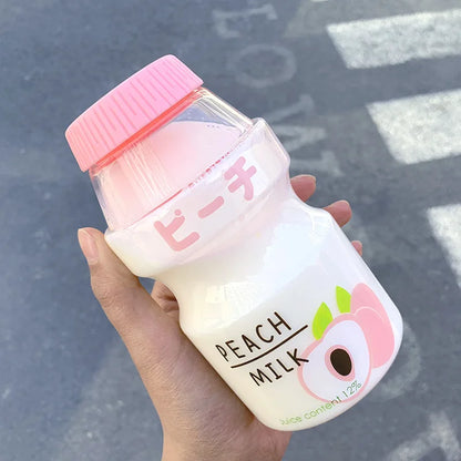 🍉 Cute & Colorful 480ml Frosted Fruit Water Bottle - Adorable Milk Carton Design for Kids! 🍑