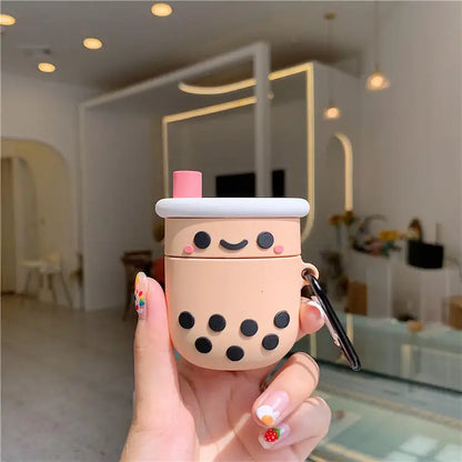 🍓 Cute Strawberry Milk 3D Earphone Cases for AirPods 🎧 | Adorable Silicone Cover for Pro & Earpods! 🥤✨ - Pixie Quill