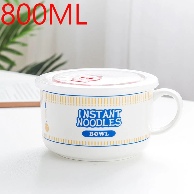 Kawaii Dreamy Ceramic Bowl 🍜✨ | Super Large Japanese Mug for Noodles & Porridge | Perfect for Dorms & Offices 💖