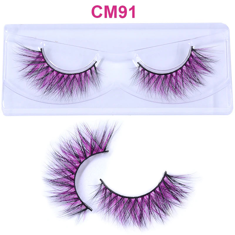 Kawaii Rainbow Mink Lashes 🌈 | 3D/5D Colorful Faux Eyelashes for Cosplay & Halloween 🎉