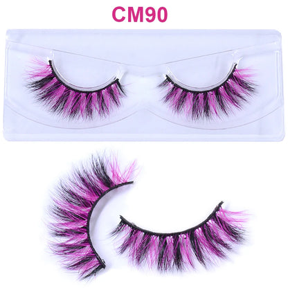 Kawaii Rainbow Mink Lashes 🌈 | 3D/5D Colorful Faux Eyelashes for Cosplay & Halloween 🎉