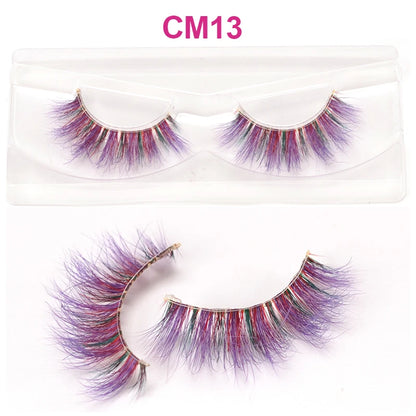Kawaii Rainbow Mink Lashes 🌈 | 3D/5D Colorful Faux Eyelashes for Cosplay & Halloween 🎉