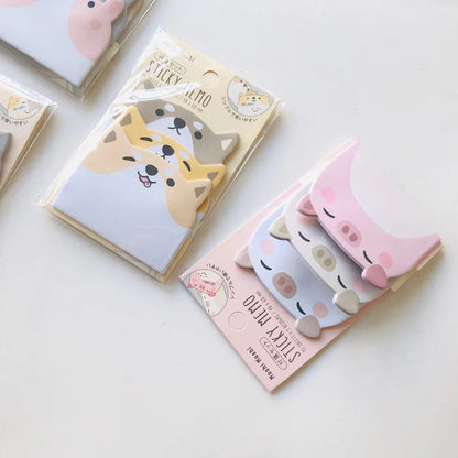 🐧✨ Adorable Animal Sticky Notes Set - 45 Sheets of Fun Penguin, Pig, Bear, & Cat Memo Pads for Students! 🎉📚