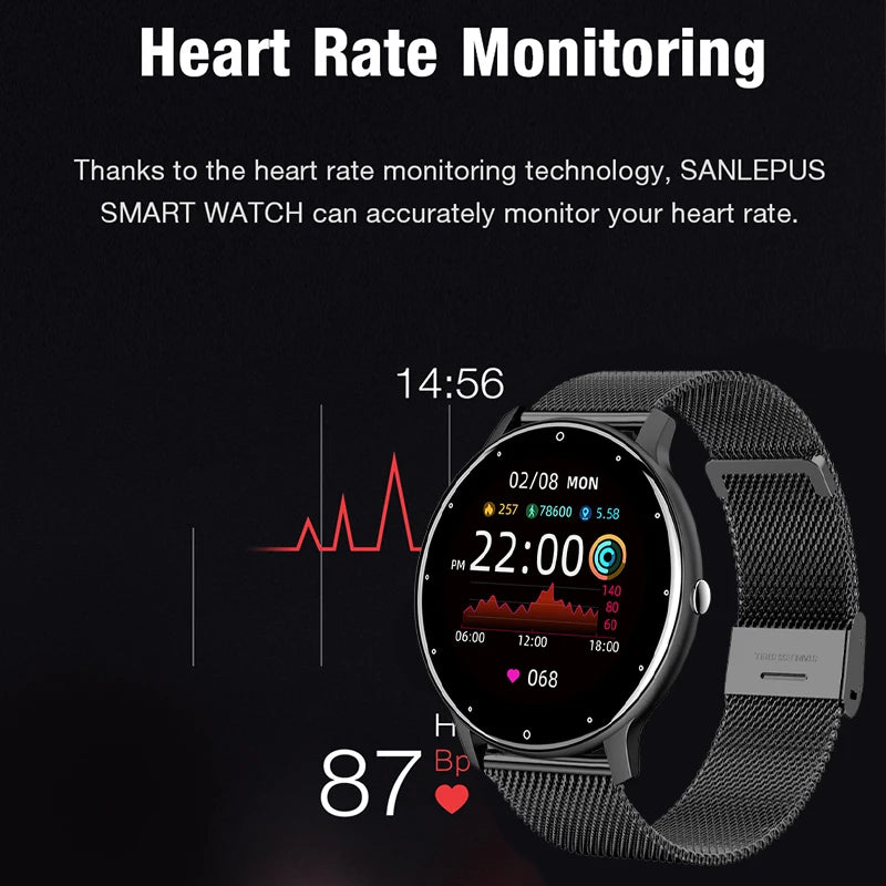 Kawaii Fitness Charm: Stylish Full Touch Screen Smart Watch for Ladies 🌸✨
