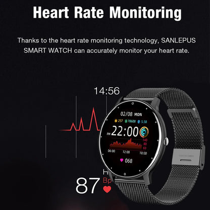 Kawaii Fitness Charm: Stylish Full Touch Screen Smart Watch for Ladies 🌸✨
