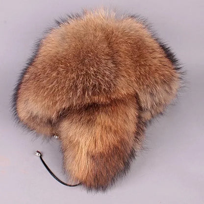 Cozy Winter Warm Raccoon Fur Lei Feng Hat For Outdoor Daily Use ❄️🐾