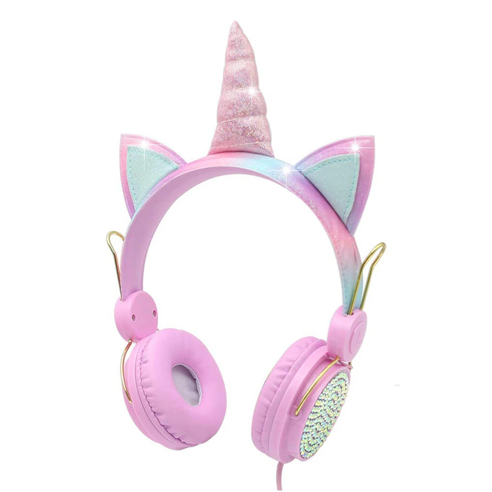 Kawaii Unicorn Pink Headphones 🎀🎶 | Adorable Wired Headset for Girls & Teens with Microphone | Perfect Gift for School & Celebrations! 🌈✨