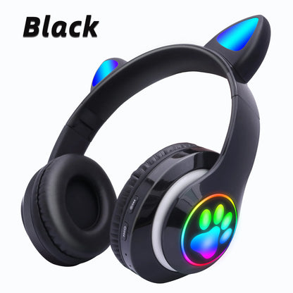 Kawaii Pink Cat Ears Bluetooth Headphones 🎧💕 | Cute Foldable Stereo Earphones with Microphone for Kids & Girls 🎀✨