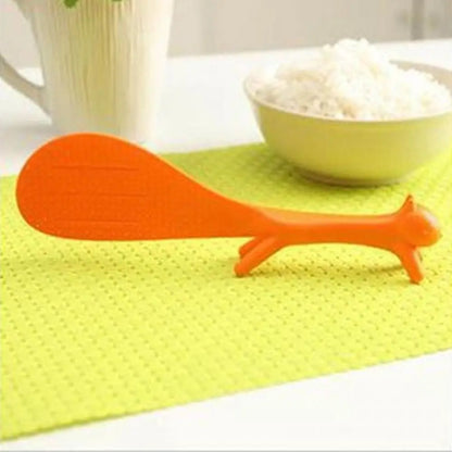 🌟 Squirrelly Spoon Delight 🥄 - Colorful Non-Stick Rice Paddle for Whimsical Cooking Fun! 🍚✨ - Pixie Quill