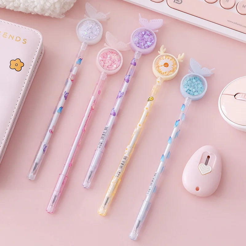 Kawaii Gel Pen 🐰✨ | Cute Rabbit & Butterfly Design | Sweet 0.5mm Ink for School & Office Supplies 🖊️🌼