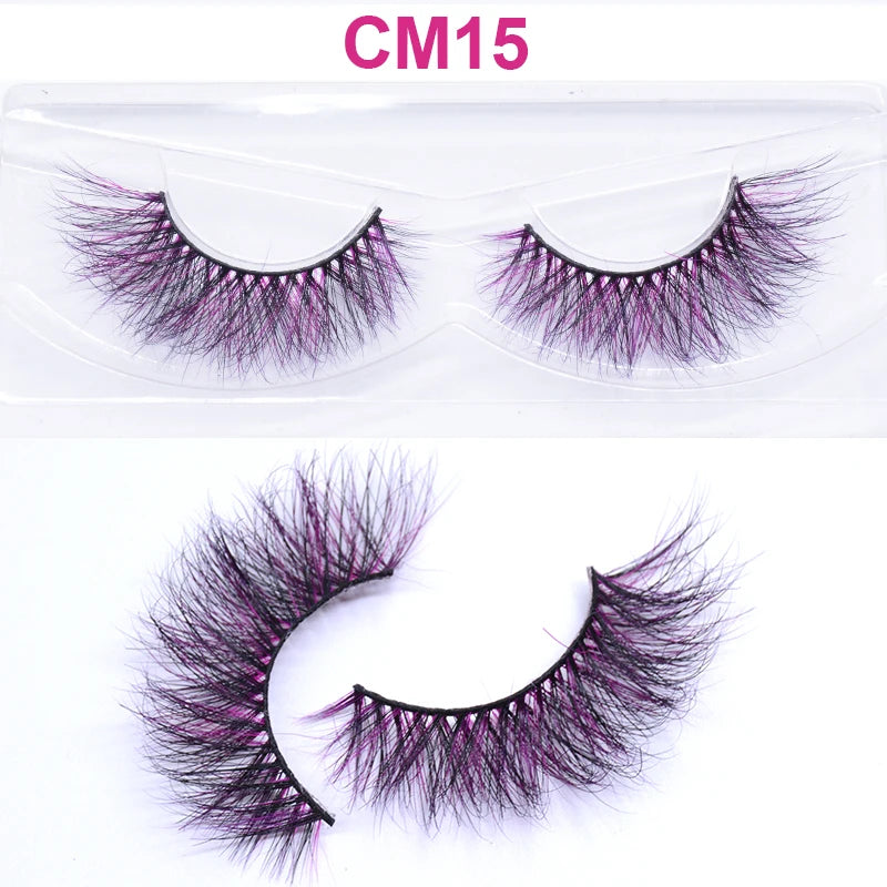Kawaii Rainbow Mink Lashes 🌈 | 3D/5D Colorful Faux Eyelashes for Cosplay & Halloween 🎉