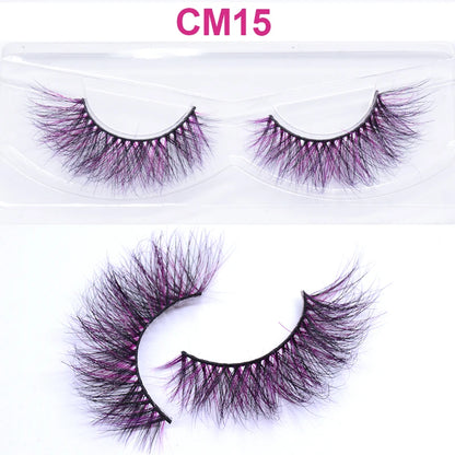 Kawaii Rainbow Mink Lashes 🌈 | 3D/5D Colorful Faux Eyelashes for Cosplay & Halloween 🎉