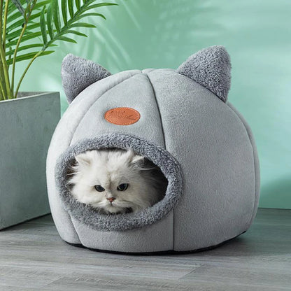 Kawaii Cozy Winter Cat Cave 🐾🌙 | Soft Cotton Pet Bed for Cats & Small Dogs 🏡✨