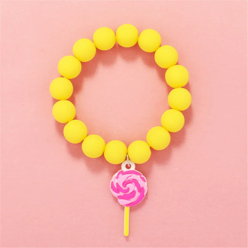 💖 Adorable Kawaii Popcorn Beads Bracelet 🌈 for Girls - Whimsical Friendship Jewelry 🌟