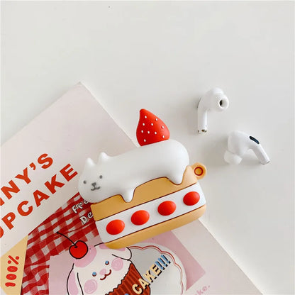 Kawaii 3D Cat Ear AirPods Case 🐱✨ Cute Silicone Cover for AirPods 1, 2 & Pro 🎧
