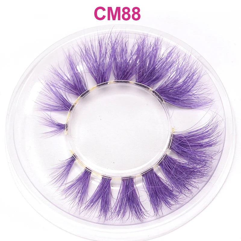 Kawaii Rainbow Mink Lashes 🌈 | 3D/5D Colorful Faux Eyelashes for Cosplay & Halloween 🎉
