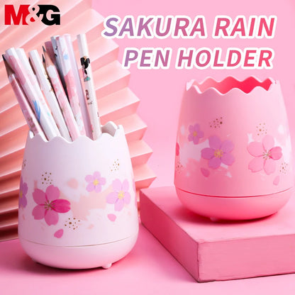 Kawaii Cherry Blossom Egg Pen Holder 🌸✨ | Cute Pink Storage Pencil Case for School & Office Supplies 🖊️🎀