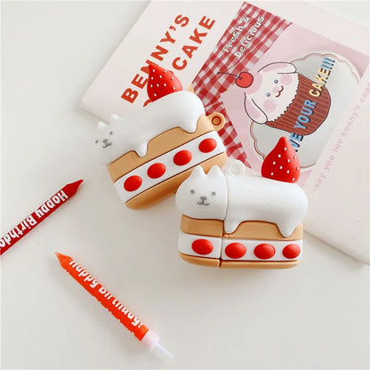 Kawaii 3D Cat Ear AirPods Case 🐱✨ Cute Silicone Cover for AirPods 1, 2 & Pro 🎧