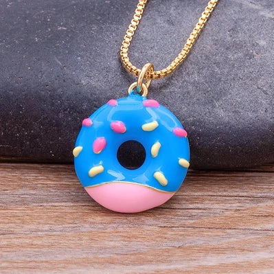 Sweet Kawaii Donut Pendant Necklace 🍩✨