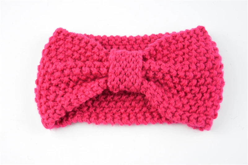 Kawaii Cozy Bowknot Knitted Headband 🎀 | Handmade Winter Hair Accessory for Stylish Women ❄️🌟