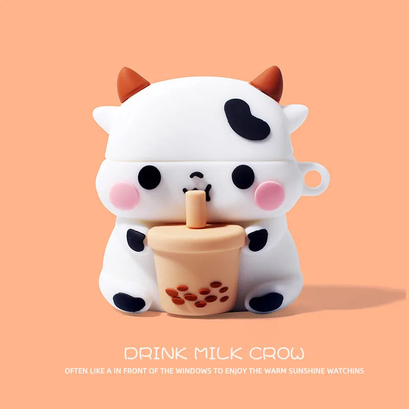 🎉✨ Adorable 3D Pig & Cow Silicone Case for AirPods Pro 🐷🐮 - Cute & Protective Earphone Cover! 🎧💖 - Pixie Quill