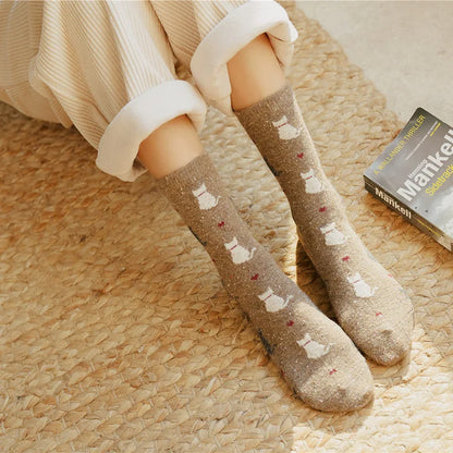 🐾 Cozy Cat Cuddles: Adorable Japanese Style Thick Socks for Women 🐱✨