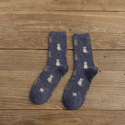 🐾 Cozy Cat Cuddles: Adorable Japanese Style Thick Socks for Women 🐱✨