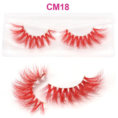 Kawaii Rainbow Mink Lashes 🌈 | 3D/5D Colorful Faux Eyelashes for Cosplay & Halloween 🎉