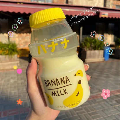 🍉 Cute & Colorful 480ml Frosted Fruit Water Bottle - Adorable Milk Carton Design for Kids! 🍑