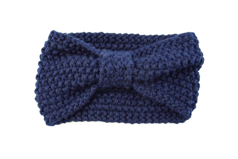 Kawaii Cozy Bowknot Knitted Headband 🎀 | Handmade Winter Hair Accessory for Stylish Women ❄️🌟