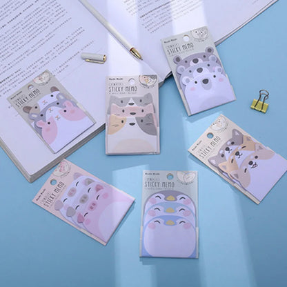 🐧✨ Adorable Animal Sticky Notes Set - 45 Sheets of Fun Penguin, Pig, Bear, & Cat Memo Pads for Students! 🎉📚