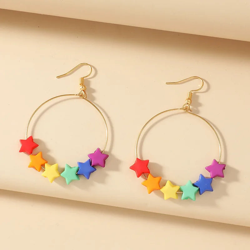 Kawaii Rainbow Star & Butterfly Drop Earrings 🌈✨ | Cute LGBT Pride Jewelry for Parties 🎉💕