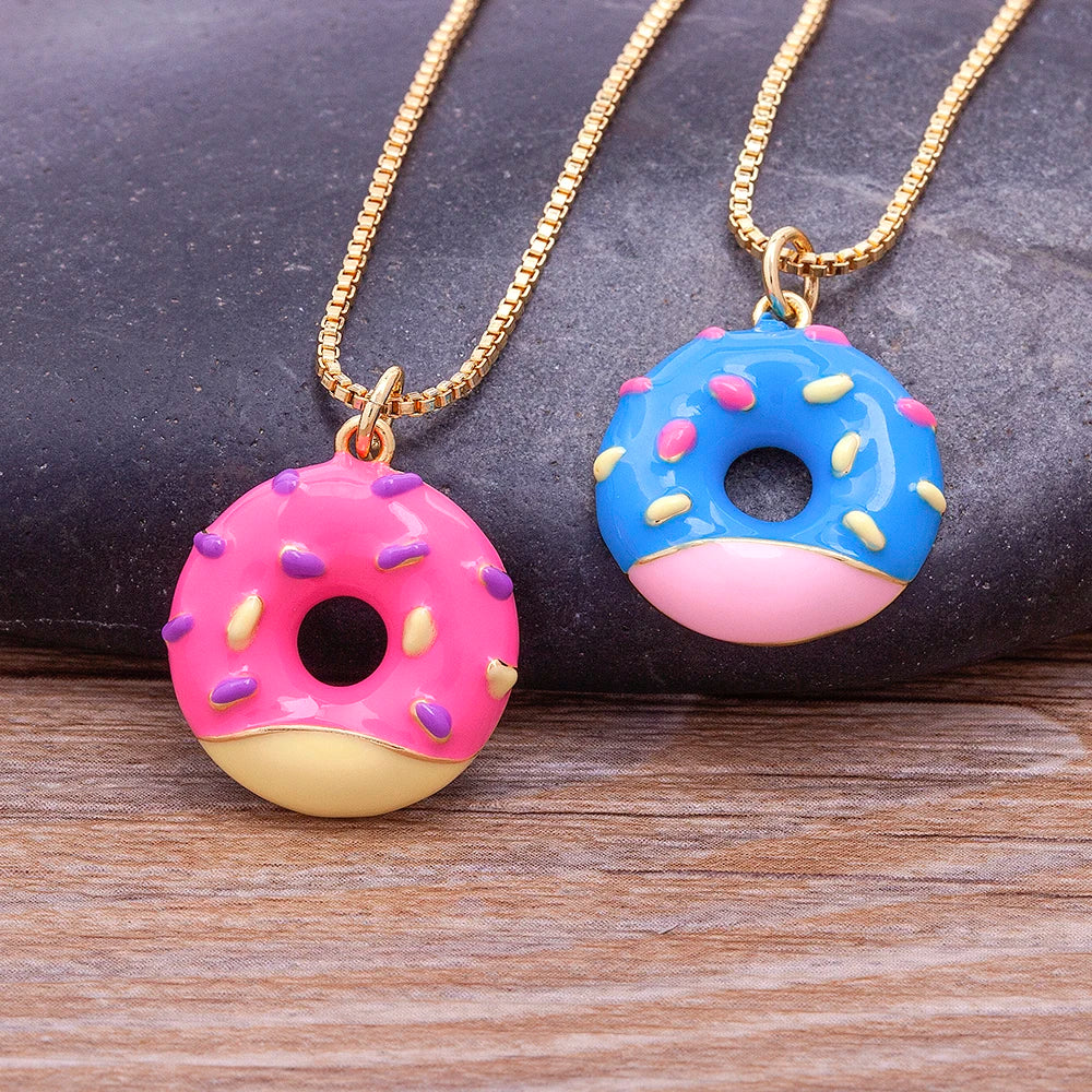 Sweet Kawaii Donut Pendant Necklace 🍩✨