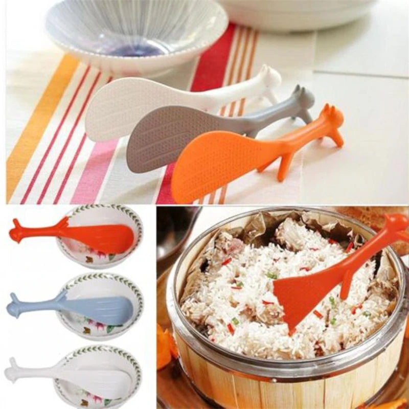 🌟 Squirrelly Spoon Delight 🥄 - Colorful Non-Stick Rice Paddle for Whimsical Cooking Fun! 🍚✨ - Pixie Quill