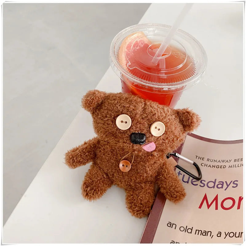 Kawaii 3D Plush Bear Earphone Case 🐻✨ for AirPods 1 2 3 4 Pro2 - Cute & Protective Silicone Cover! 🎧💖