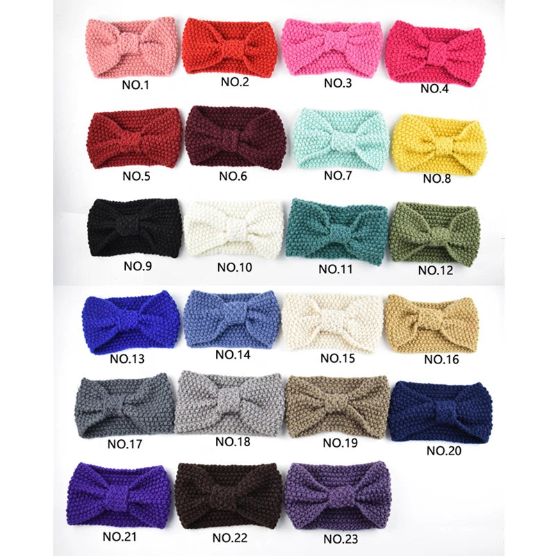 Kawaii Cozy Bowknot Knitted Headband 🎀 | Handmade Winter Hair Accessory for Stylish Women ❄️🌟