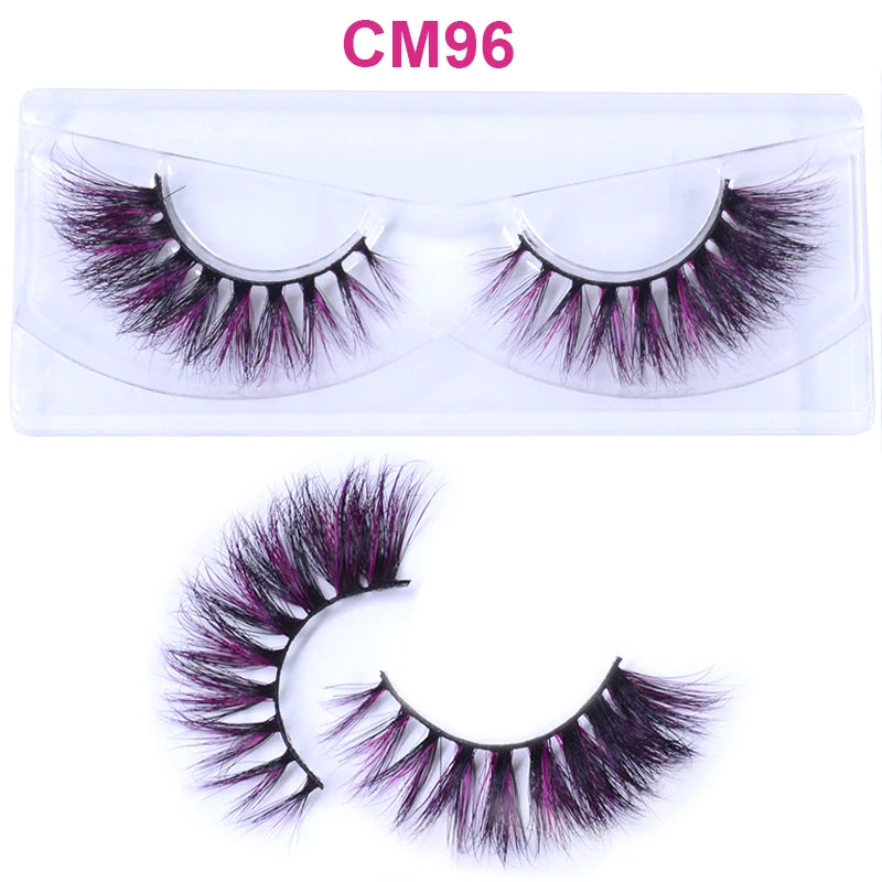 Kawaii Rainbow Mink Lashes 🌈 | 3D/5D Colorful Faux Eyelashes for Cosplay & Halloween 🎉