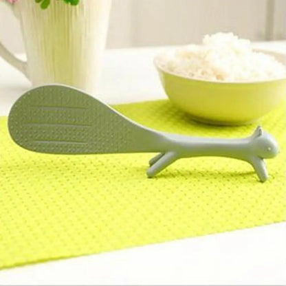 🌟 Squirrelly Spoon Delight 🥄 - Colorful Non-Stick Rice Paddle for Whimsical Cooking Fun! 🍚✨ - Pixie Quill