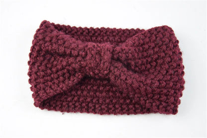 Kawaii Cozy Bowknot Knitted Headband 🎀 | Handmade Winter Hair Accessory for Stylish Women ❄️🌟