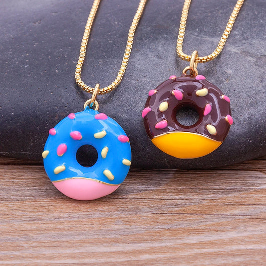 Sweet Kawaii Donut Pendant Necklace 🍩✨