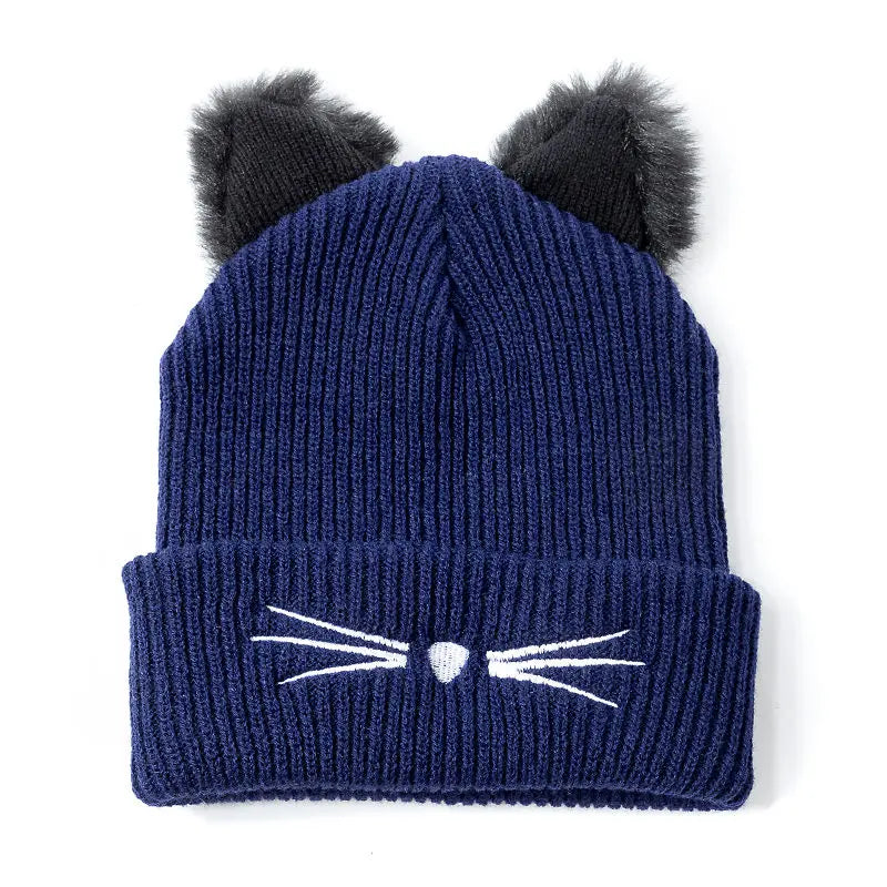 Whimsical Cat Ear Beanie For Women Warm Winter Hat Cute Accessory 🐱❄️