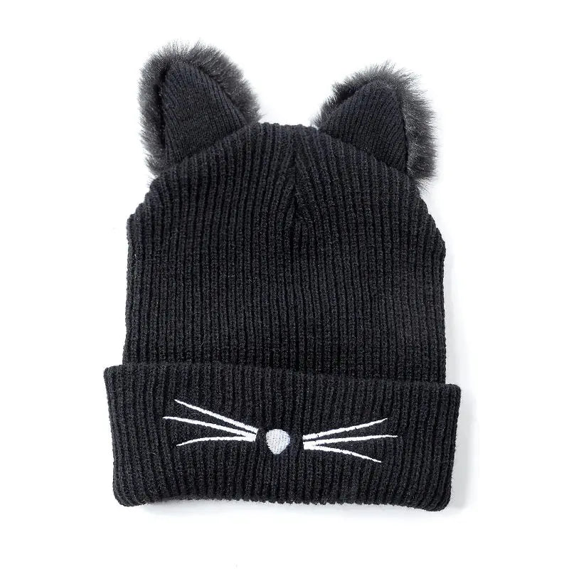 Whimsical Cat Ear Beanie For Women Warm Winter Hat Cute Accessory 🐱❄️