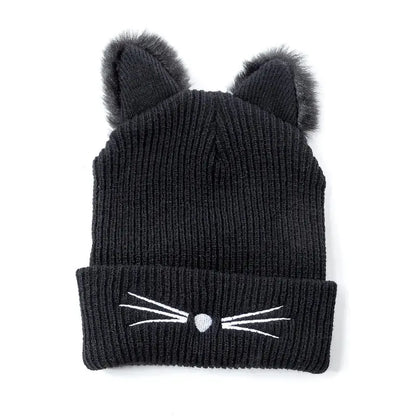 Whimsical Cat Ear Beanie For Women Warm Winter Hat Cute Accessory 🐱❄️