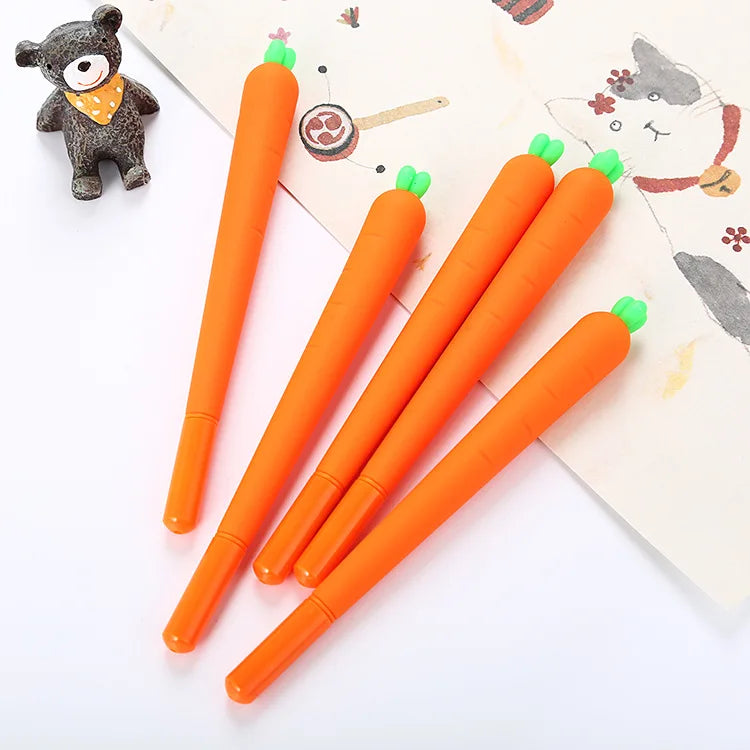 Adorable Carrot Gel Pen 🥕✨ - Kawaii Cartoon Stationery for Office & School!