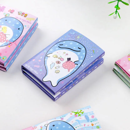 Kawaii Whale Memo Pad 🐋✨ - Adorable Folding Sticky Notes for School & Office Fun! 📚💖