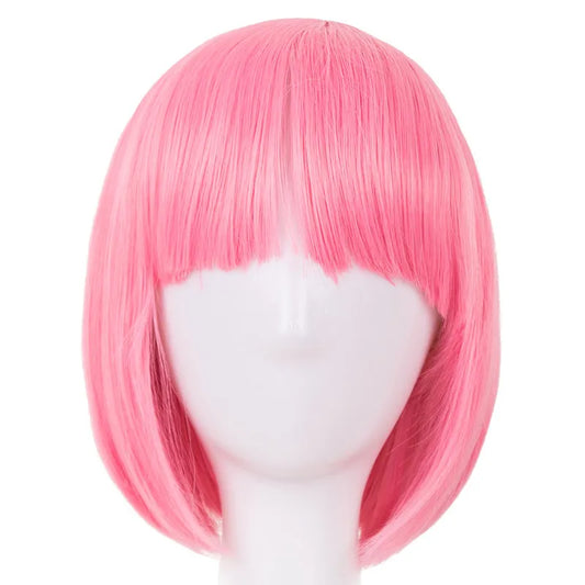 Kawaii Pink Wavy Wig 💖✨ | Fei-Show Synthetic Heat Resistant Short Bob for Cosplay & Halloween 🎃👩‍🎤