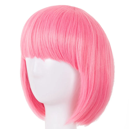 Kawaii Pink Wavy Wig 💖✨ | Fei-Show Synthetic Heat Resistant Short Bob for Cosplay & Halloween 🎃👩‍🎤