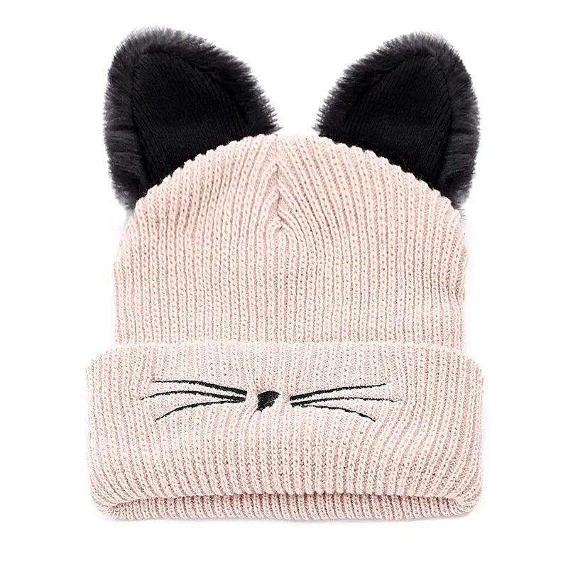 Whimsical Cat Ear Beanie For Women Warm Winter Hat Cute Accessory 🐱❄️